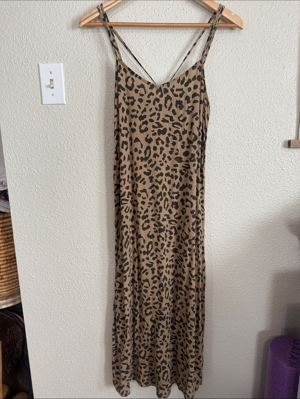 aerie Leopard Print Maxi Slip Dress - Brown & Black